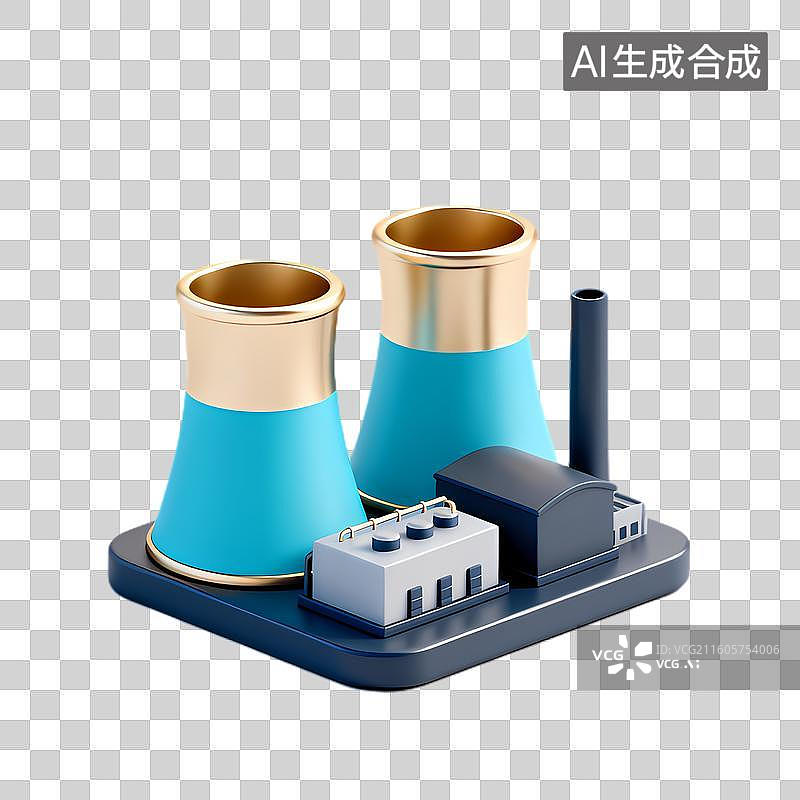 【AI数字艺术】现代工业发电厂建筑图片素材