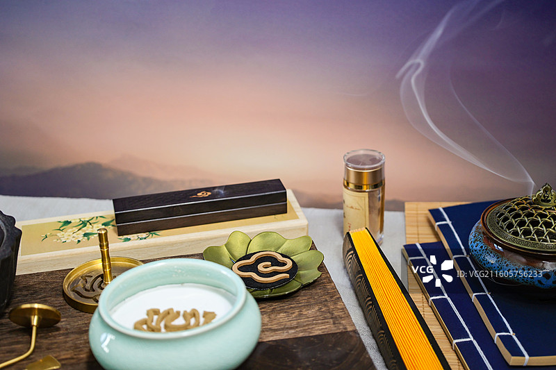 中国潮风传统文化香道香篆图片素材