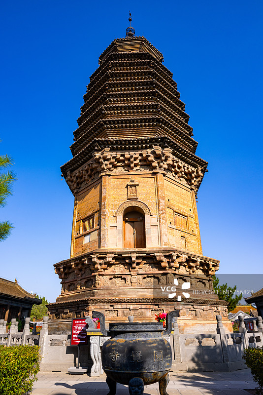 山西大同圆觉寺释迦舍利砖塔图片素材