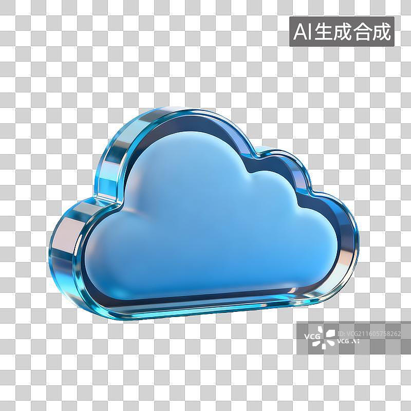 【AI数字艺术】玻璃材质厚重的云朵图片素材