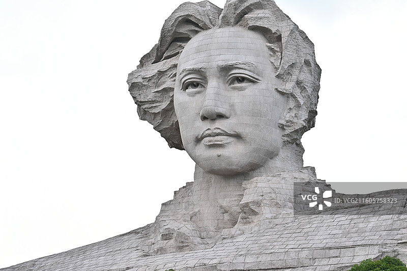 湖南长沙橘子洲头毛泽东雕图片素材