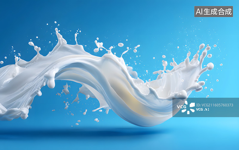 【AI数字艺术】溅起的白色牛奶图片素材