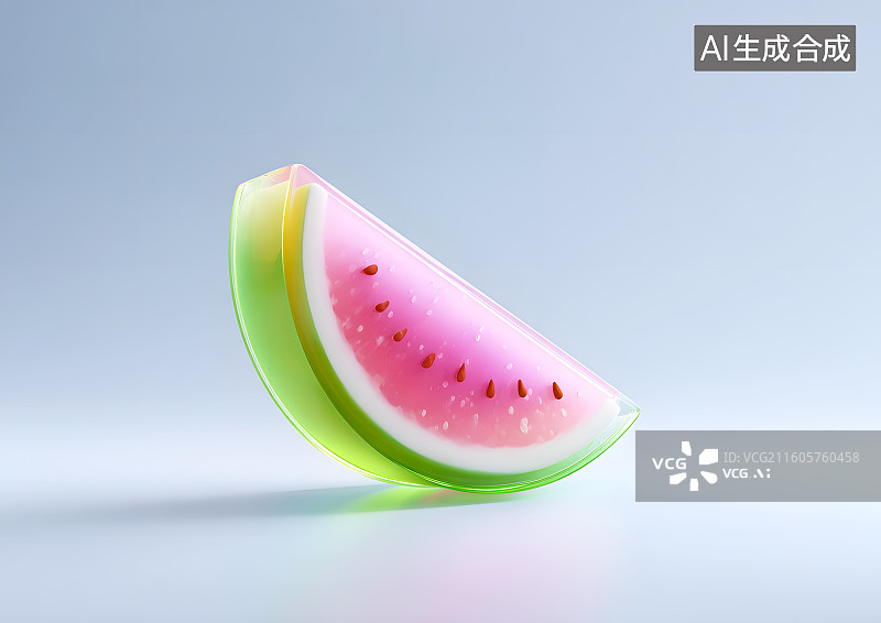 【AI数字艺术】可爱的水晶西瓜图片素材