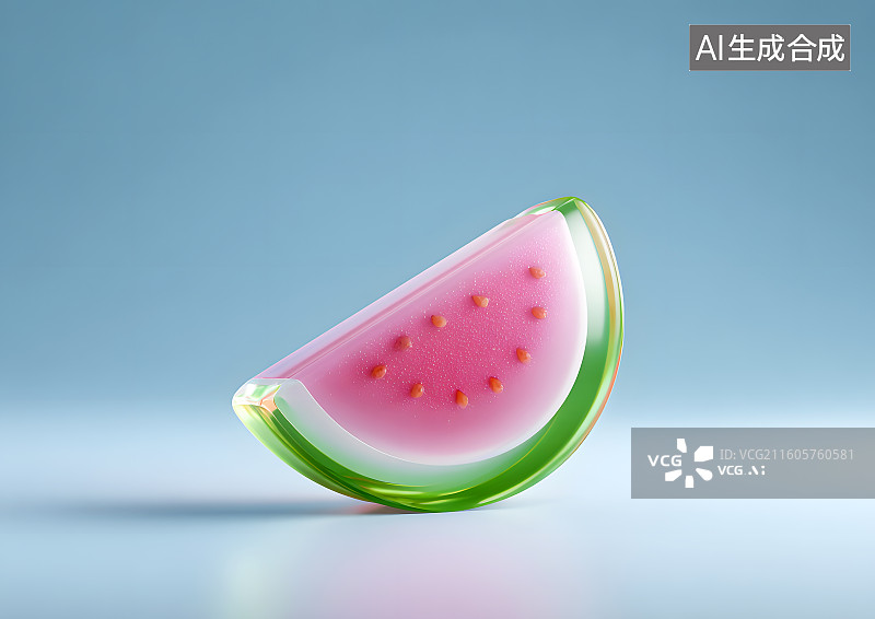 【AI数字艺术】可爱的水晶西瓜图片素材