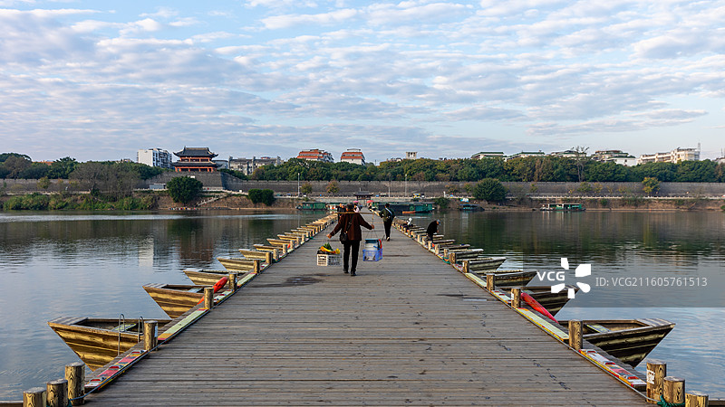 赣州古浮桥惠民桥图片素材