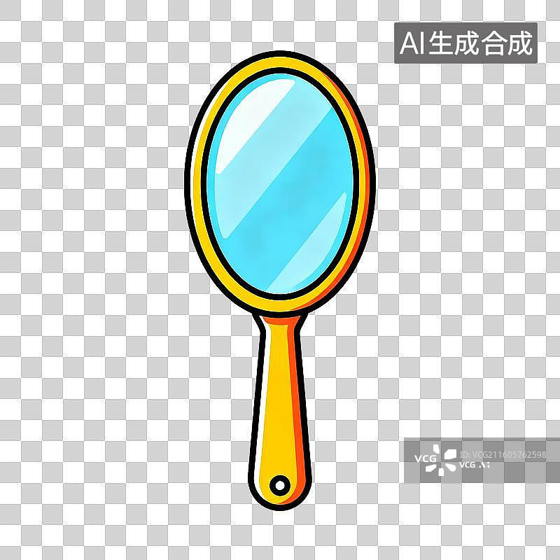 【AI数字艺术】扁平化的梳妆镜元素图片素材
