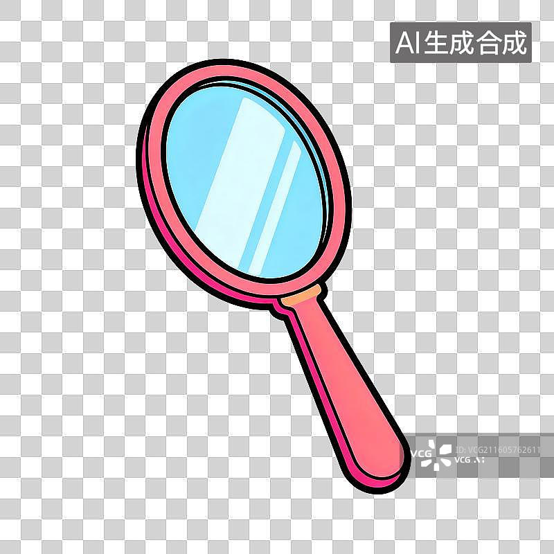 【AI数字艺术】扁平化的梳妆镜元素图片素材