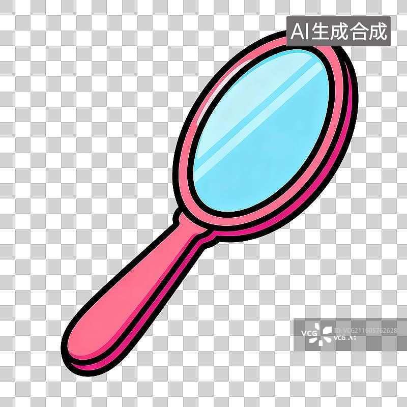 【AI数字艺术】扁平化的梳妆镜元素图片素材