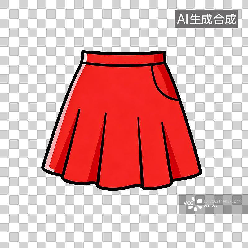 【AI数字艺术】女士红色的超短裙图片素材
