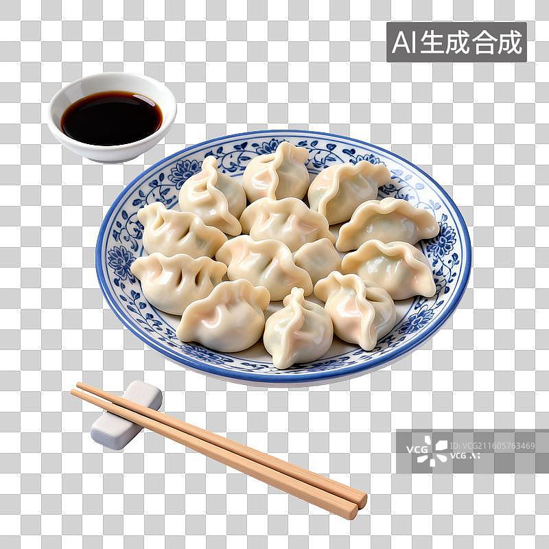 【AI数字艺术】一盘美味的饺子图片素材