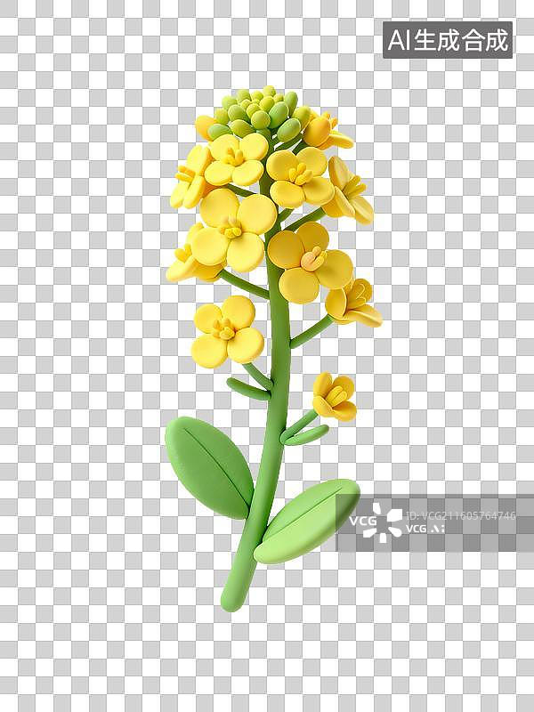 【AI数字艺术】黄色的油菜花图片素材