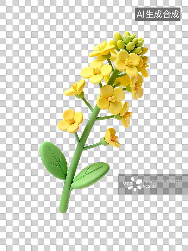 【AI数字艺术】黄色的油菜花图片素材