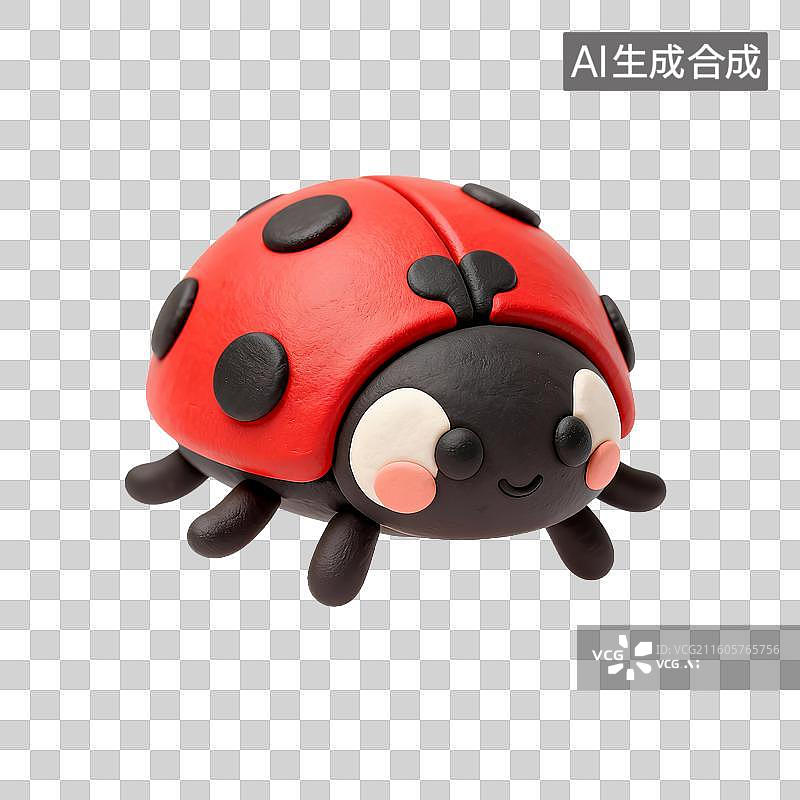 【AI数字艺术】可爱的黏土瓢虫图片素材