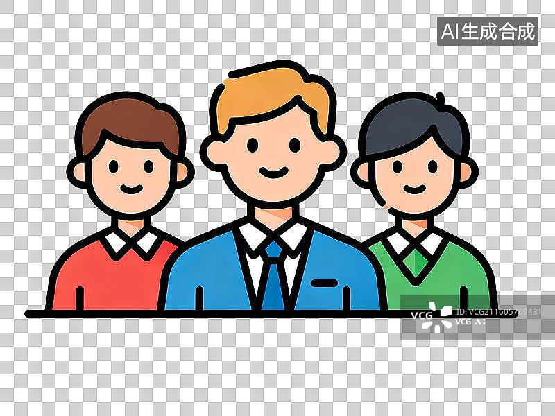 【AI数字艺术】免扣职场团队人物元素图片素材