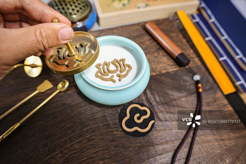 中国潮风传统文化香道香篆图片素材