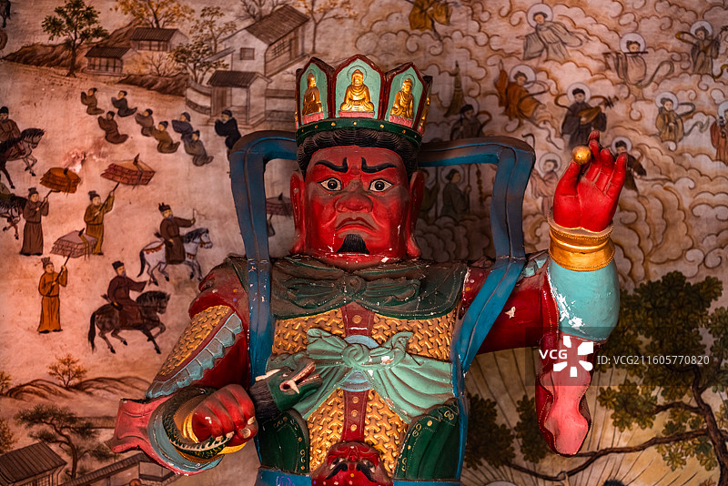 辽宁锦州义县奉国寺四大天王雕像图片素材