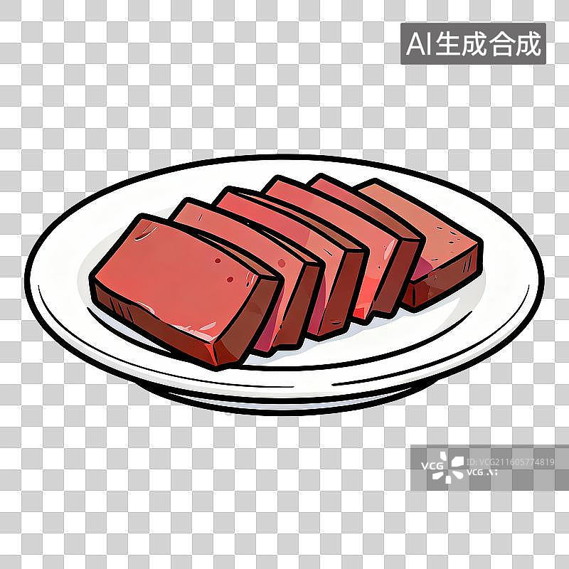 【AI数字艺术】火锅中的鸭血或羊血图片素材