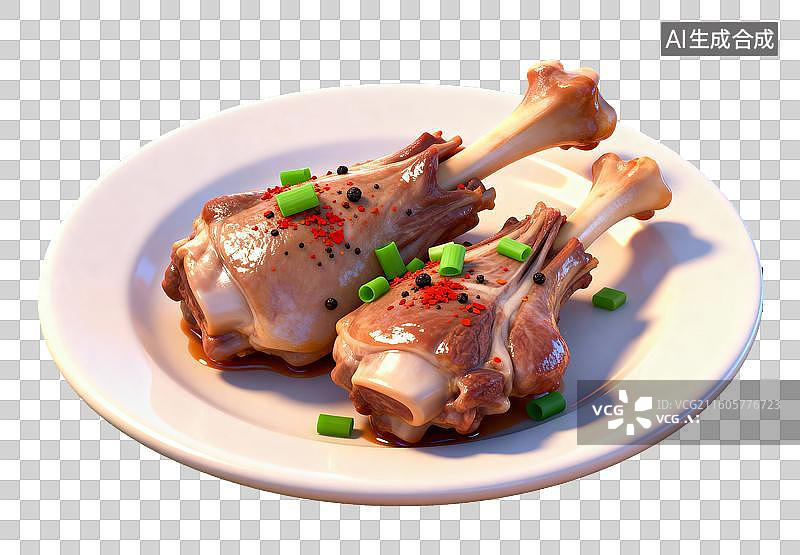 【AI数字艺术】手抓羊肉3D轻拟物风格免抠元素图片素材