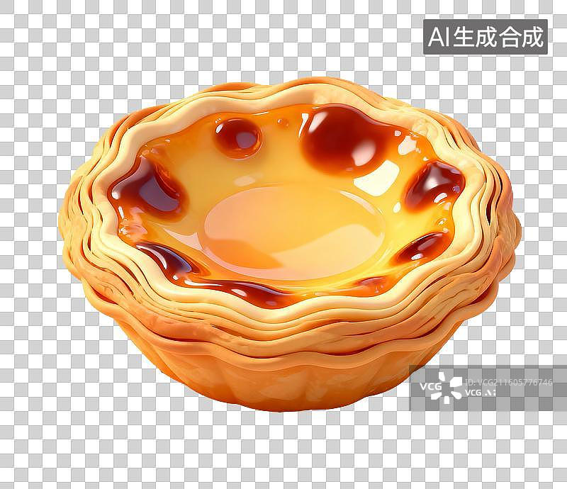 【AI数字艺术】葡式蛋挞3D轻拟物风格免抠元素图片素材