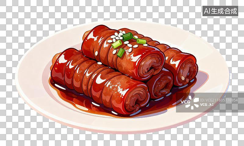 【AI数字艺术】九转大肠3D轻拟物风格免抠元素图片素材