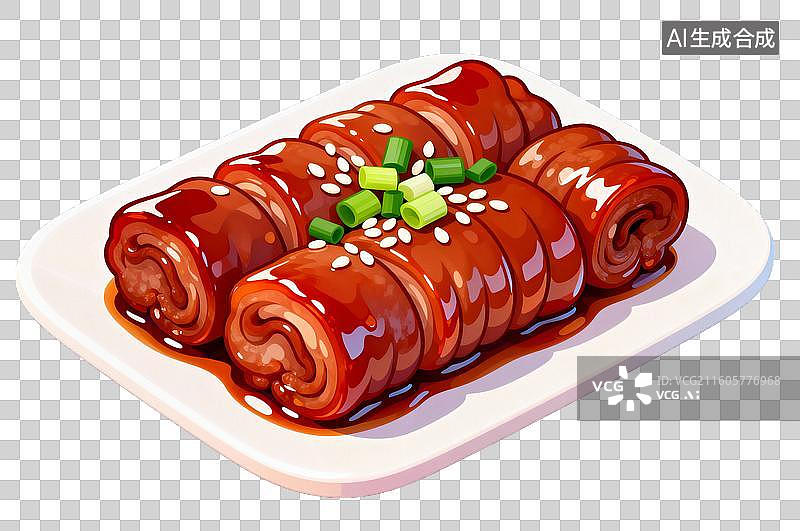 【AI数字艺术】九转大肠3D轻拟物风格免抠元素图片素材