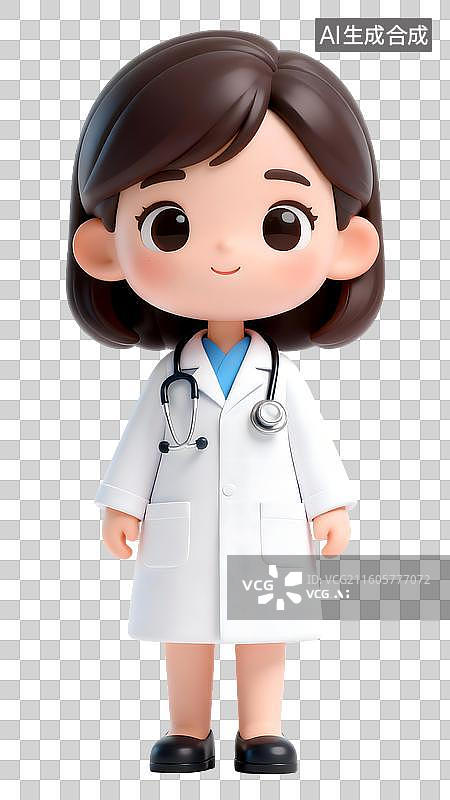 【AI数字艺术】AIGC:3D人物，女医生，医师节，元素，免抠图形图片素材