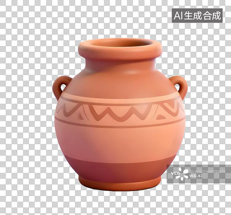 【AI数字艺术】复古土陶花瓶图片素材
