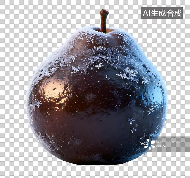 【AI数字艺术】带霜黑梨特写图片素材