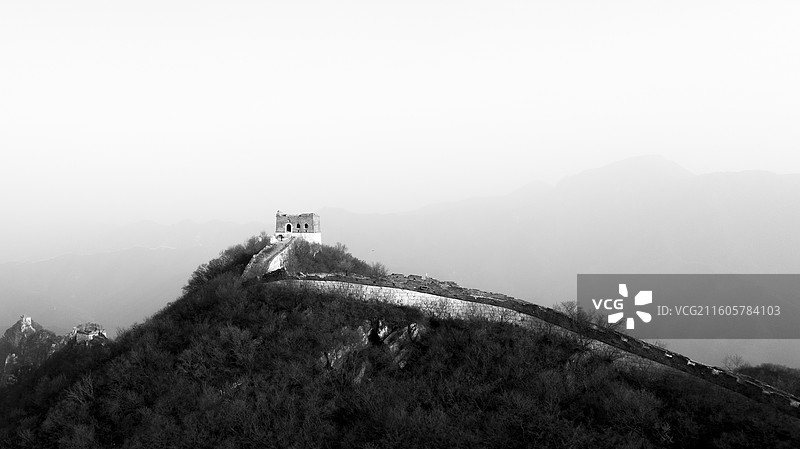 箭扣长城正北楼 初冬，长城换上了冬装图片素材