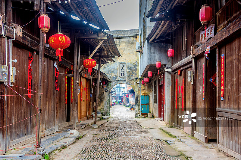 中国广西桂林灵川县大圩古镇风光图片素材