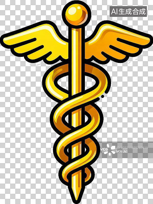 【AI数字艺术】金属质感赫尔墨斯的信使之杖图片素材