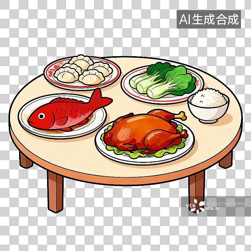 【AI数字艺术】春节年夜饭图片素材