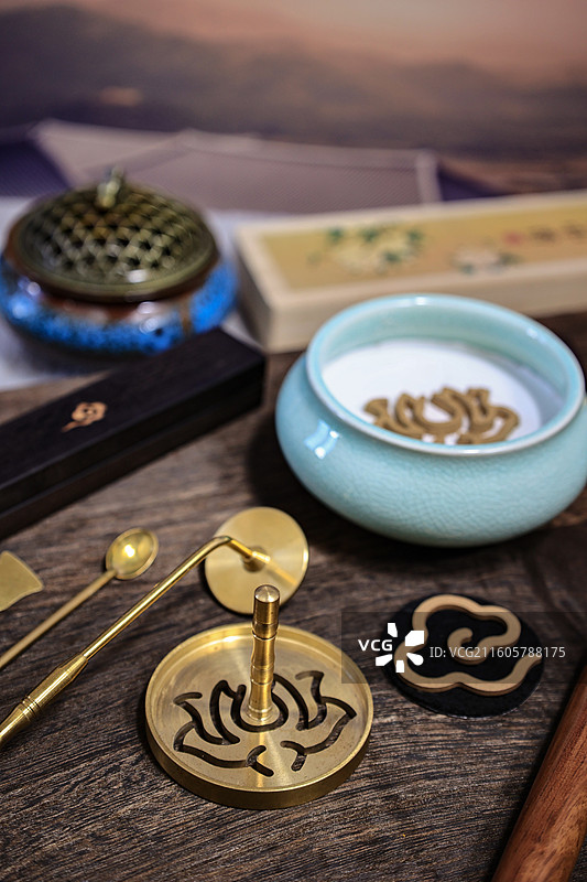 中国潮风传统文化香道香篆图片素材