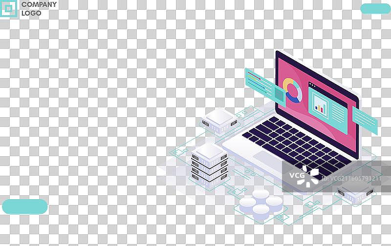 等距科技着陆页模板图片素材