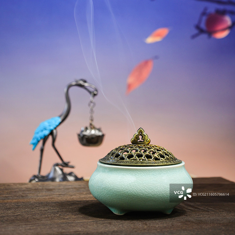 中国潮风传统文化香道香篆图片素材