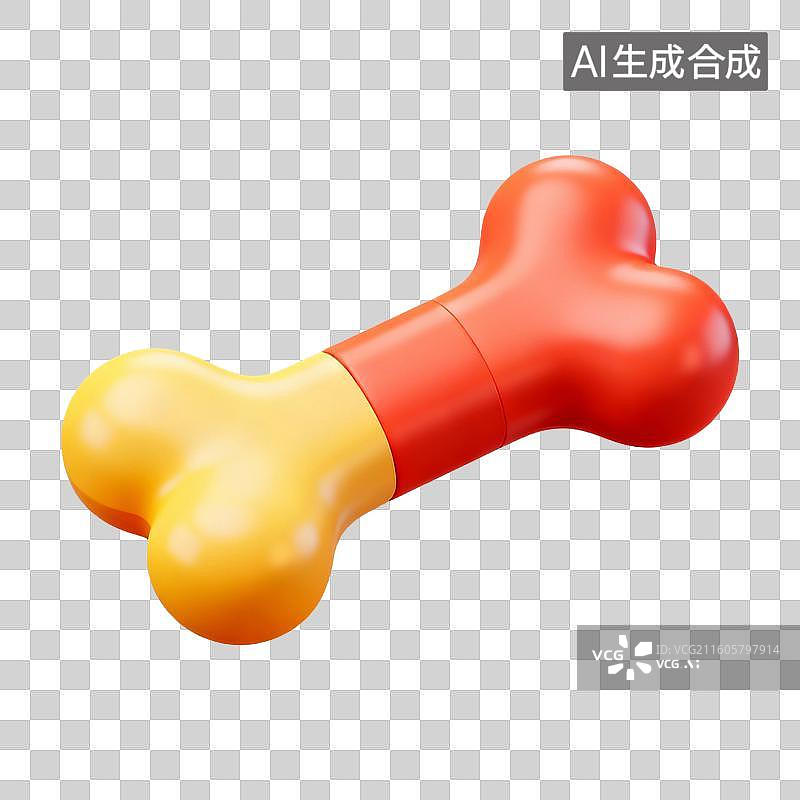 【AI数字艺术】3D拟物风格萌宠经济宠物用品宠物生活系列元素狗狗零食罐头骨头肉干图片素材