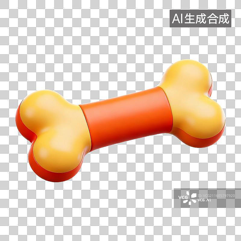 【AI数字艺术】3D拟物风格萌宠经济宠物用品宠物生活系列元素狗狗零食罐头骨头肉干图片素材