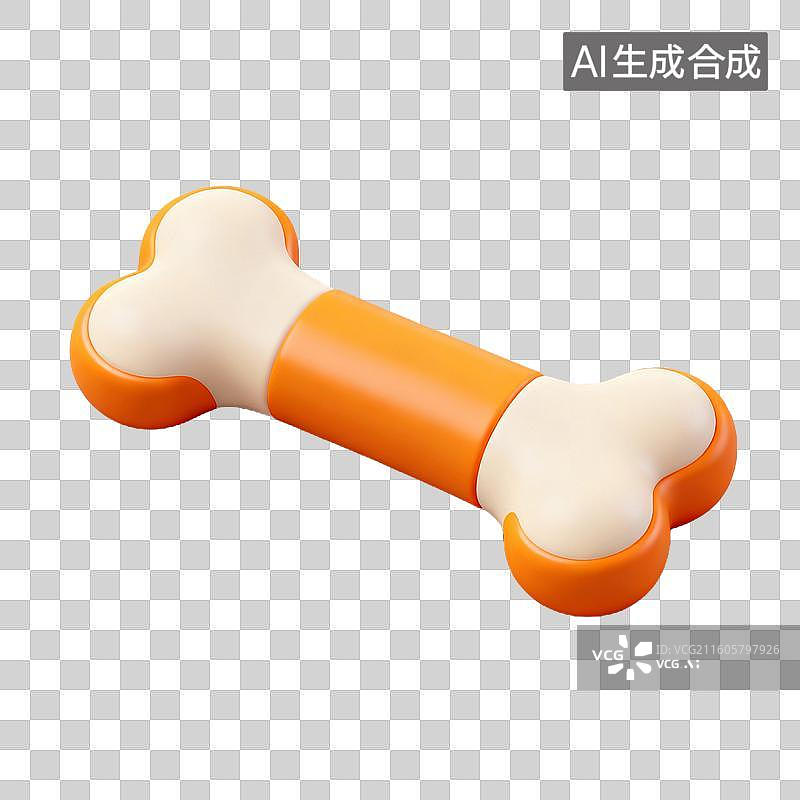 【AI数字艺术】3D拟物风格萌宠经济宠物用品宠物生活系列元素狗狗零食罐头骨头肉干图片素材