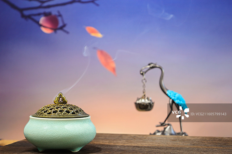 中国潮风传统文化香道香篆图片素材