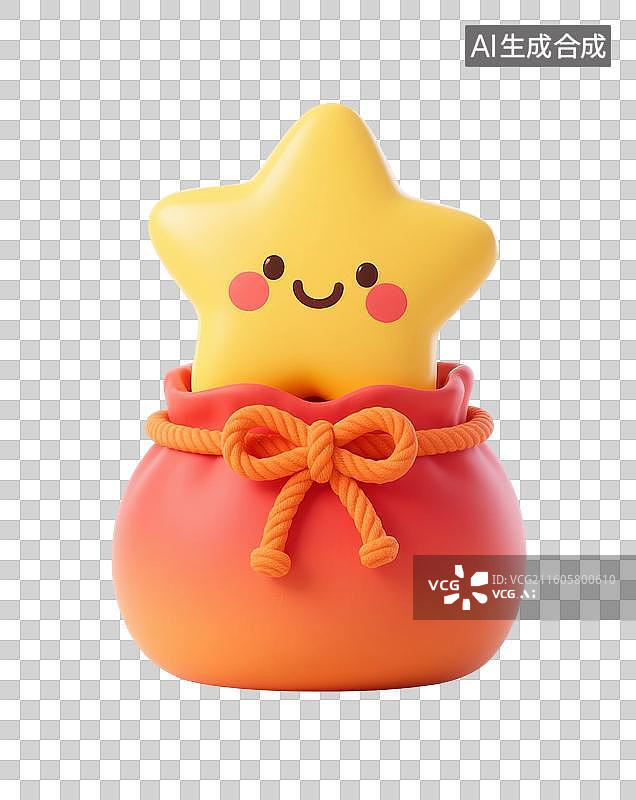 【AI数字艺术】3D渲染，卡通中国风福袋，红色福袋，双十一，618，双十二，春节，新年，传统节日，促销，免抠元素图片素材