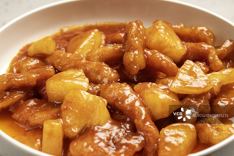 菠萝咕咾肉糖醋里脊肉粤菜广东菜中式菜肴图片素材