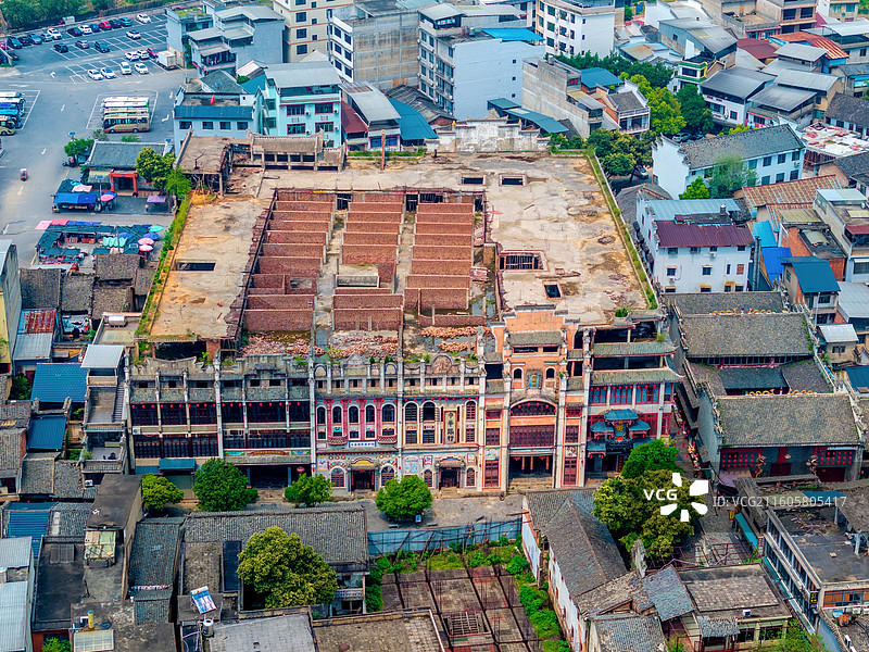 中国广西桂林灵川县大圩古镇航拍风光图片素材