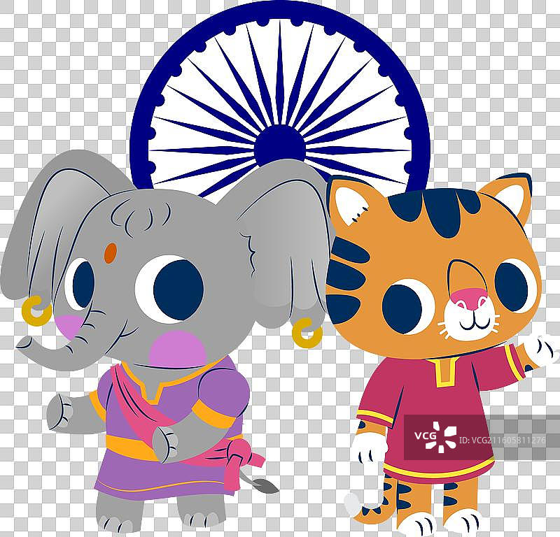 印度共和国日扁平化设计图片素材