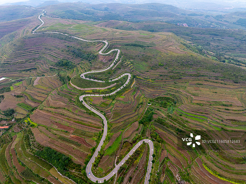 安丘辉渠梯田几齐鲁天路图片素材