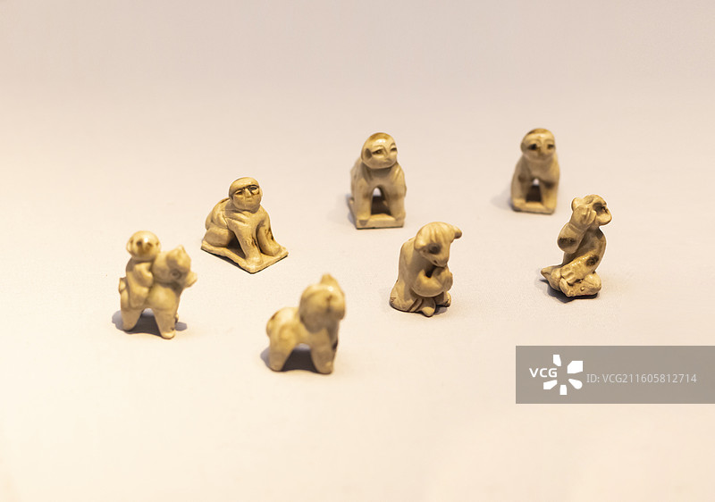 白釉褐彩玩具 唐（公元618-907年）1957年河南陕县湖滨区出土 中国国家博物馆图片素材