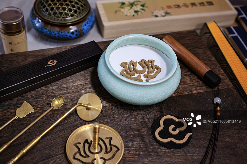 中国潮风传统文化香道香篆图片素材