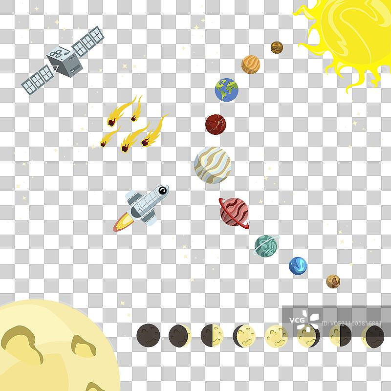 外太空信息图图片素材