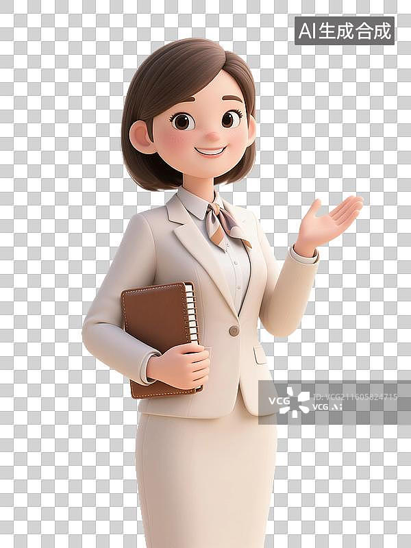 【AI数字艺术】3D渲染卡通人物，老师，教师，工作，职业，劳动节，免抠元素图片素材