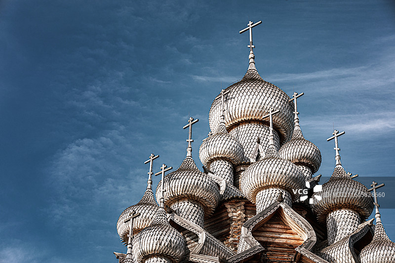 俄罗斯基日岛木构教堂图片素材