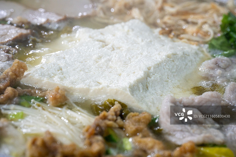 四川重庆美食 豆花火锅 酥肉 滑肉 特写 豆花饭 豆汤饭图片素材